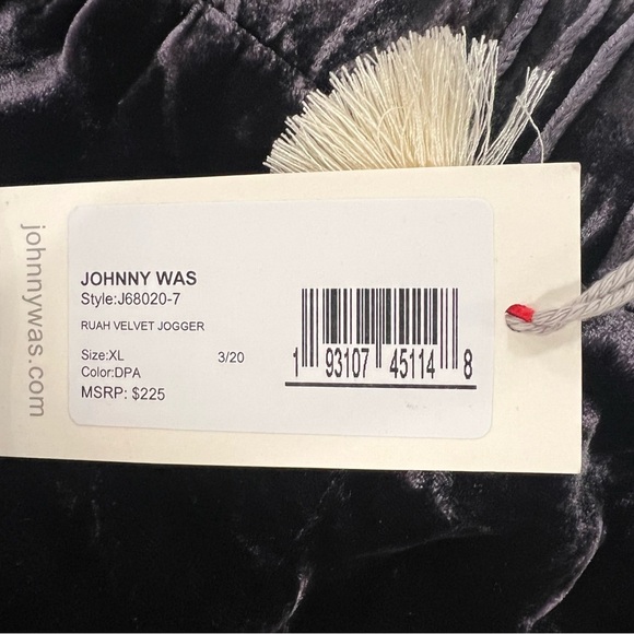 Johnny Was NWT Ruah Velvet Embroidered Luxe Jogger Pants Sz XL SOLD - Picture 6 of 7